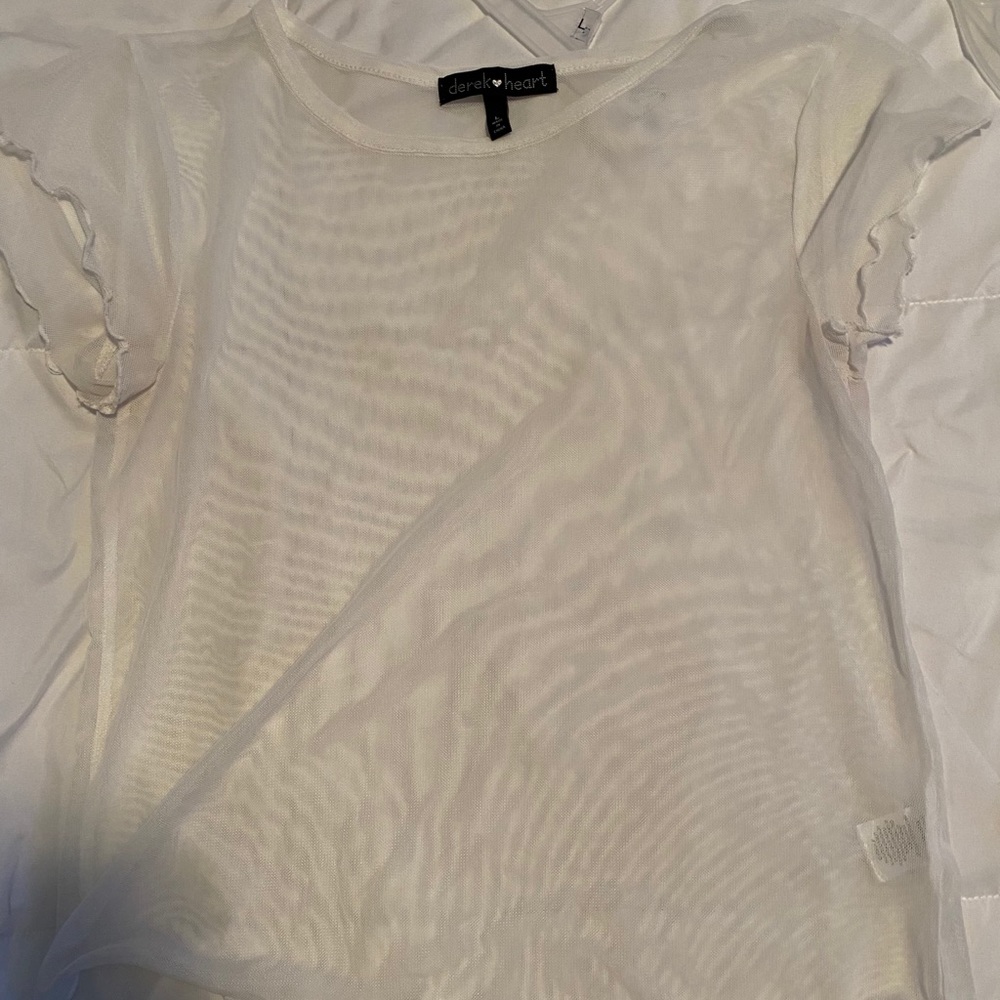 cropped mesh shirt